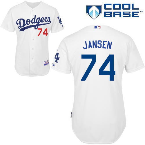 Kenley Jansen #74 Youth Baseball Jersey-L A Dodgers Authentic Home White Cool Base MLB Jersey